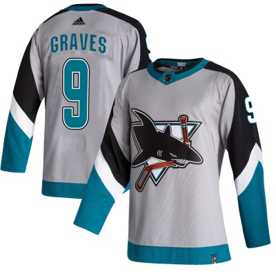 Men's Adam Graves San Jose Sharks Adidas 2020/21 Reverse Retro Jersey - Authentic Gray