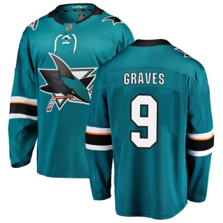Men's Adam Graves San Jose Sharks Fanatics Branded Home Jersey - Breakaway Teal