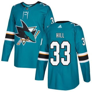 Men's Adin Hill San Jose Sharks Adidas Home Jersey - Authentic Teal