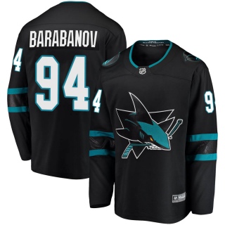Men's Alexander Barabanov San Jose Sharks Fanatics Branded Alternate Jersey - Breakaway Black