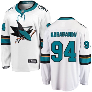 Men's Alexander Barabanov San Jose Sharks Fanatics Branded Away Jersey - Breakaway White