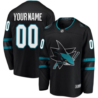 Men's Custom San Jose Sharks Fanatics Branded Custom Alternate Jersey - Breakaway Black