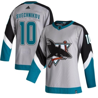 Men's Evgeny Svechnikov San Jose Sharks Adidas 2020/21 Reverse Retro Jersey - Authentic Gray