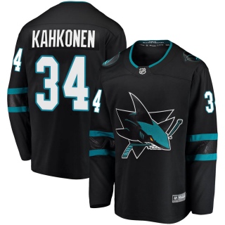 Men's Kaapo Kahkonen San Jose Sharks Fanatics Branded Alternate Jersey - Breakaway Black