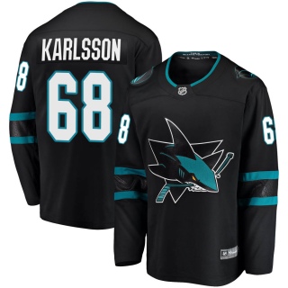 Men's Melker Karlsson San Jose Sharks Fanatics Branded Alternate Jersey - Breakaway Black