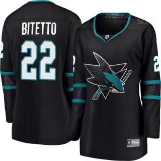 Women's Anthony Bitetto San Jose Sharks Fanatics Branded Alternate Jersey - Breakaway Black