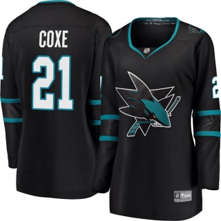 Women's Craig Coxe San Jose Sharks Fanatics Branded Alternate Jersey - Breakaway Black