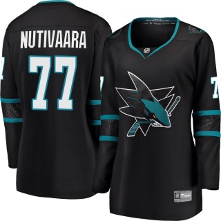Women's Markus Nutivaara San Jose Sharks Fanatics Branded Alternate Jersey - Breakaway Black