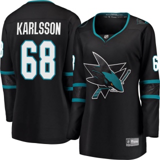Women's Melker Karlsson San Jose Sharks Fanatics Branded Alternate Jersey - Breakaway Black
