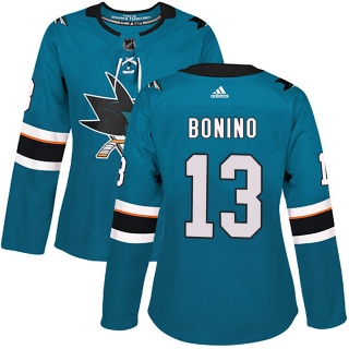 Women's Nick Bonino San Jose Sharks Adidas Home Jersey - Authentic Teal