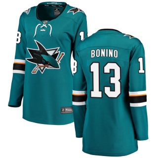 Women's Nick Bonino San Jose Sharks Fanatics Branded Home Jersey - Breakaway Teal