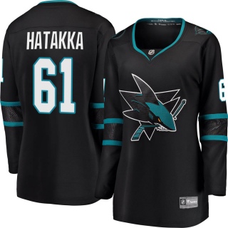 Women's Santeri Hatakka San Jose Sharks Fanatics Branded Alternate Jersey - Breakaway Black