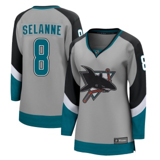 Women's Teemu Selanne San Jose Sharks Fanatics Branded 2020/21 Special Edition Jersey - Breakaway Gray
