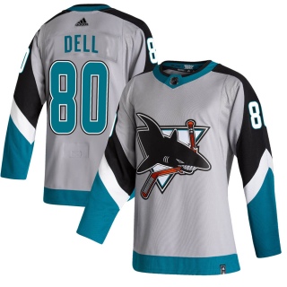 Youth Aaron Dell San Jose Sharks Adidas 2020/21 Reverse Retro Jersey - Authentic Gray
