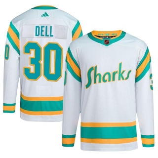 Youth Aaron Dell San Jose Sharks Adidas Reverse Retro 2.0 Jersey - Authentic White
