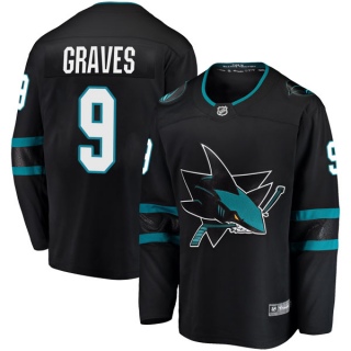 Youth Adam Graves San Jose Sharks Fanatics Branded Alternate Jersey - Breakaway Black
