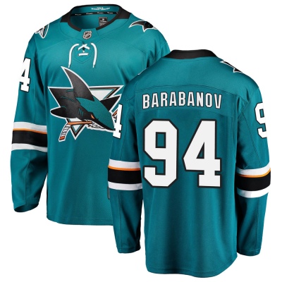 Youth Alexander Barabanov San Jose Sharks Fanatics Branded Home Jersey - Breakaway Teal