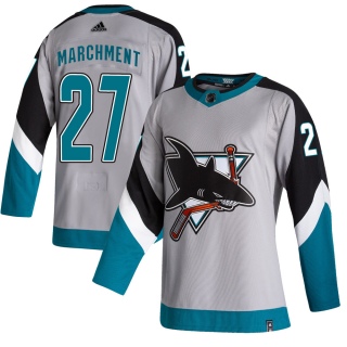 Youth Bryan Marchment San Jose Sharks Adidas 2020/21 Reverse Retro Jersey - Authentic Gray