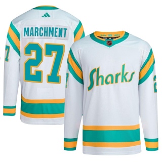 Youth Bryan Marchment San Jose Sharks Adidas Reverse Retro 2.0 Jersey - Authentic White