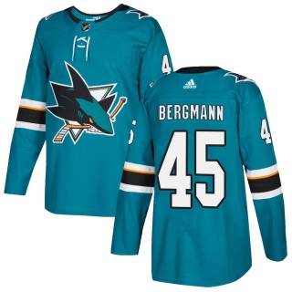 Youth Lean Bergmann San Jose Sharks Adidas Home Jersey - Authentic Teal