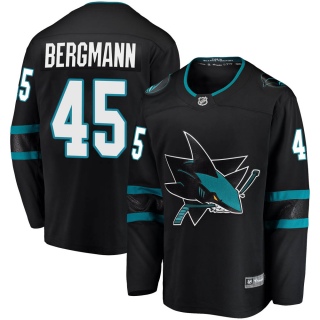 Youth Lean Bergmann San Jose Sharks Fanatics Branded Alternate Jersey - Breakaway Black