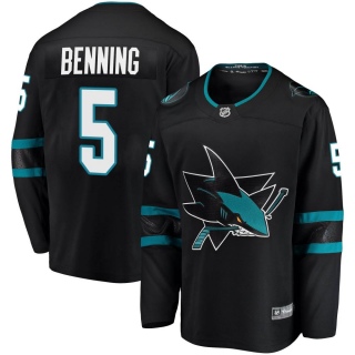 Youth Matt Benning San Jose Sharks Fanatics Branded Alternate Jersey - Breakaway Black