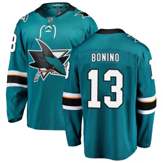 Youth Nick Bonino San Jose Sharks Fanatics Branded Home Jersey - Breakaway Teal