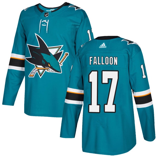 Youth Pat Falloon San Jose Sharks Adidas Home Jersey - Authentic Teal