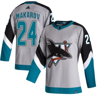 Youth Sergei Makarov San Jose Sharks Adidas 2020/21 Reverse Retro Jersey - Authentic Gray